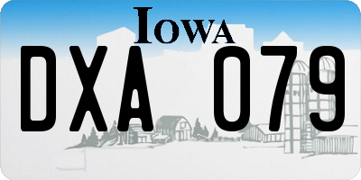 IA license plate DXA079