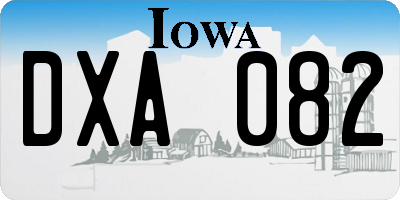 IA license plate DXA082