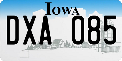 IA license plate DXA085