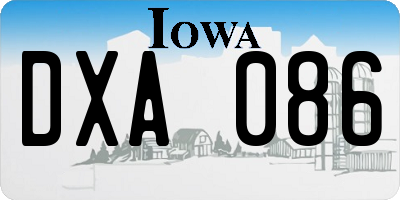 IA license plate DXA086