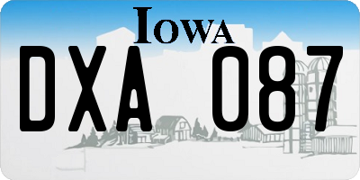 IA license plate DXA087