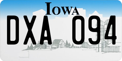 IA license plate DXA094