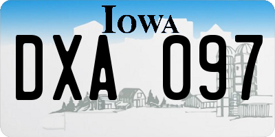 IA license plate DXA097