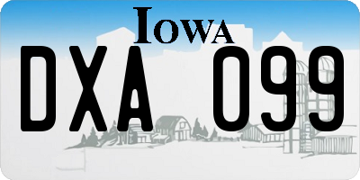 IA license plate DXA099