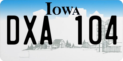 IA license plate DXA104