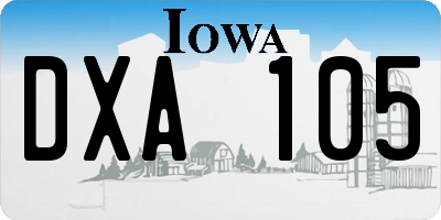 IA license plate DXA105