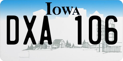 IA license plate DXA106