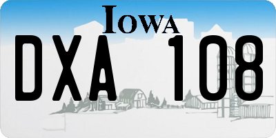 IA license plate DXA108