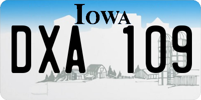 IA license plate DXA109