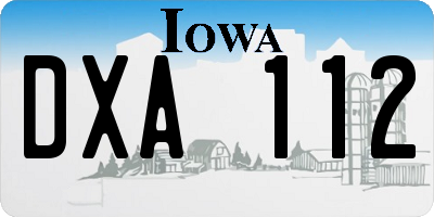 IA license plate DXA112