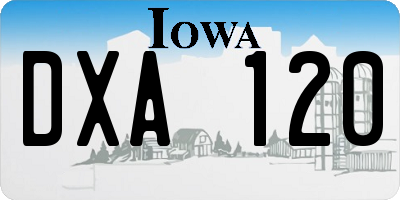 IA license plate DXA120