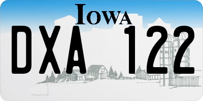 IA license plate DXA122