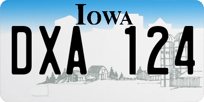 IA license plate DXA124