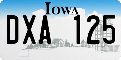 IA license plate DXA125