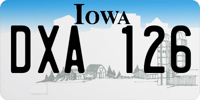 IA license plate DXA126