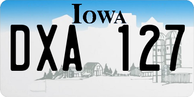 IA license plate DXA127