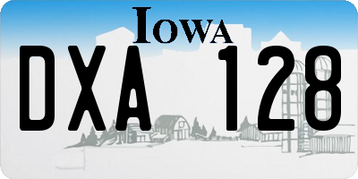 IA license plate DXA128