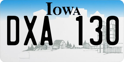 IA license plate DXA130