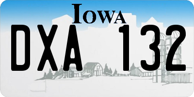 IA license plate DXA132