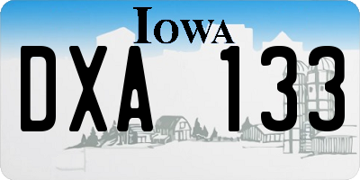 IA license plate DXA133