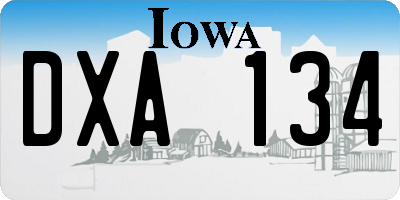 IA license plate DXA134