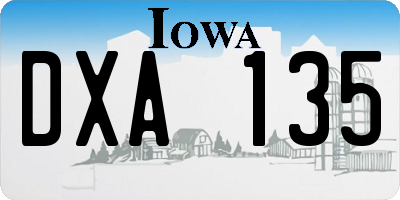 IA license plate DXA135