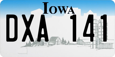 IA license plate DXA141