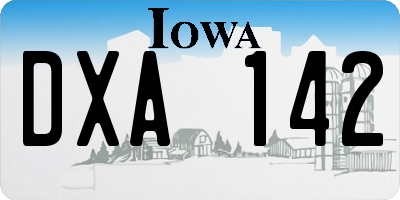 IA license plate DXA142