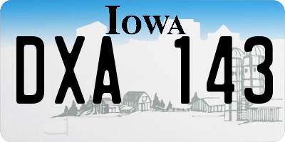 IA license plate DXA143