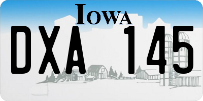 IA license plate DXA145