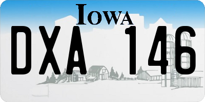 IA license plate DXA146