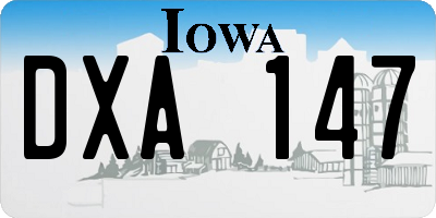 IA license plate DXA147