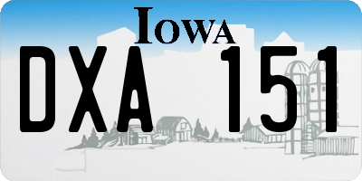 IA license plate DXA151