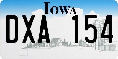 IA license plate DXA154