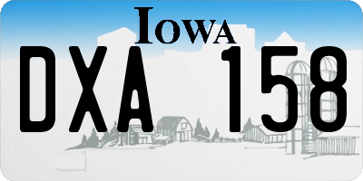 IA license plate DXA158