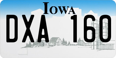 IA license plate DXA160