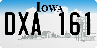 IA license plate DXA161