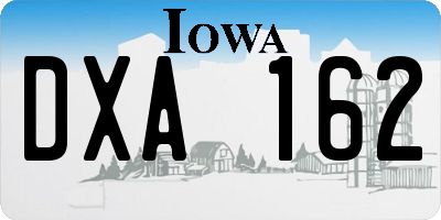 IA license plate DXA162