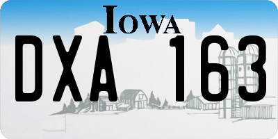 IA license plate DXA163