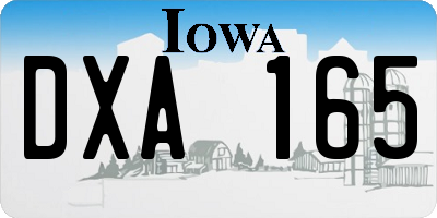 IA license plate DXA165