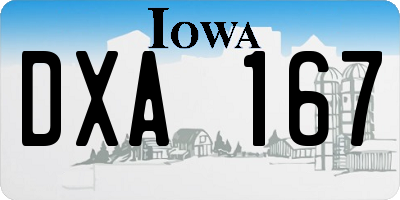 IA license plate DXA167