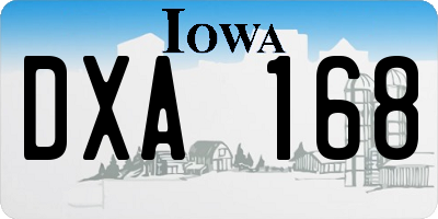 IA license plate DXA168