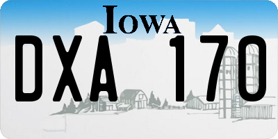 IA license plate DXA170