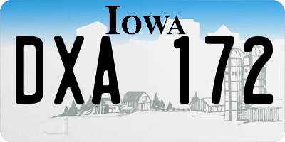 IA license plate DXA172