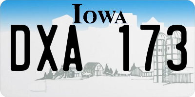 IA license plate DXA173