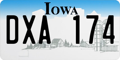 IA license plate DXA174