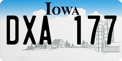 IA license plate DXA177