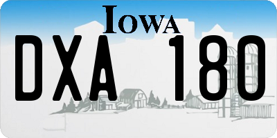 IA license plate DXA180