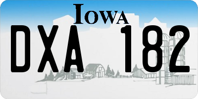 IA license plate DXA182