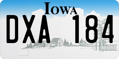 IA license plate DXA184